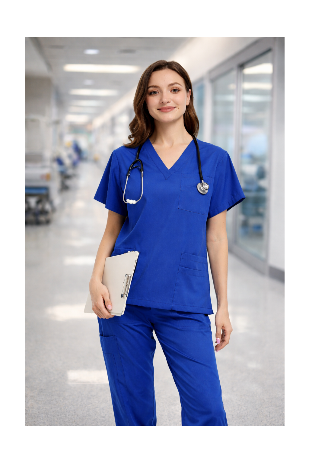 **New Product Samples** Multi-Pocket V-Neck Medical Scrubs